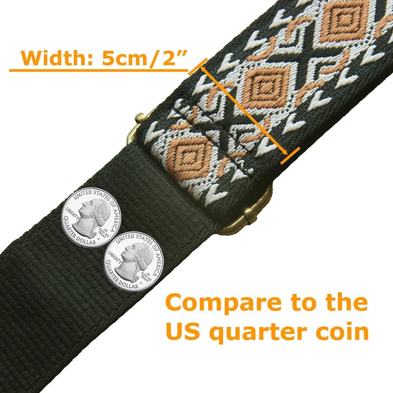 Yiaizhuo Boho 2" Wide Women's Purse Strap Replacement Crossbody Canvas Bags Shoulder Guitar Straps for Handbag Adjustable - Image 4